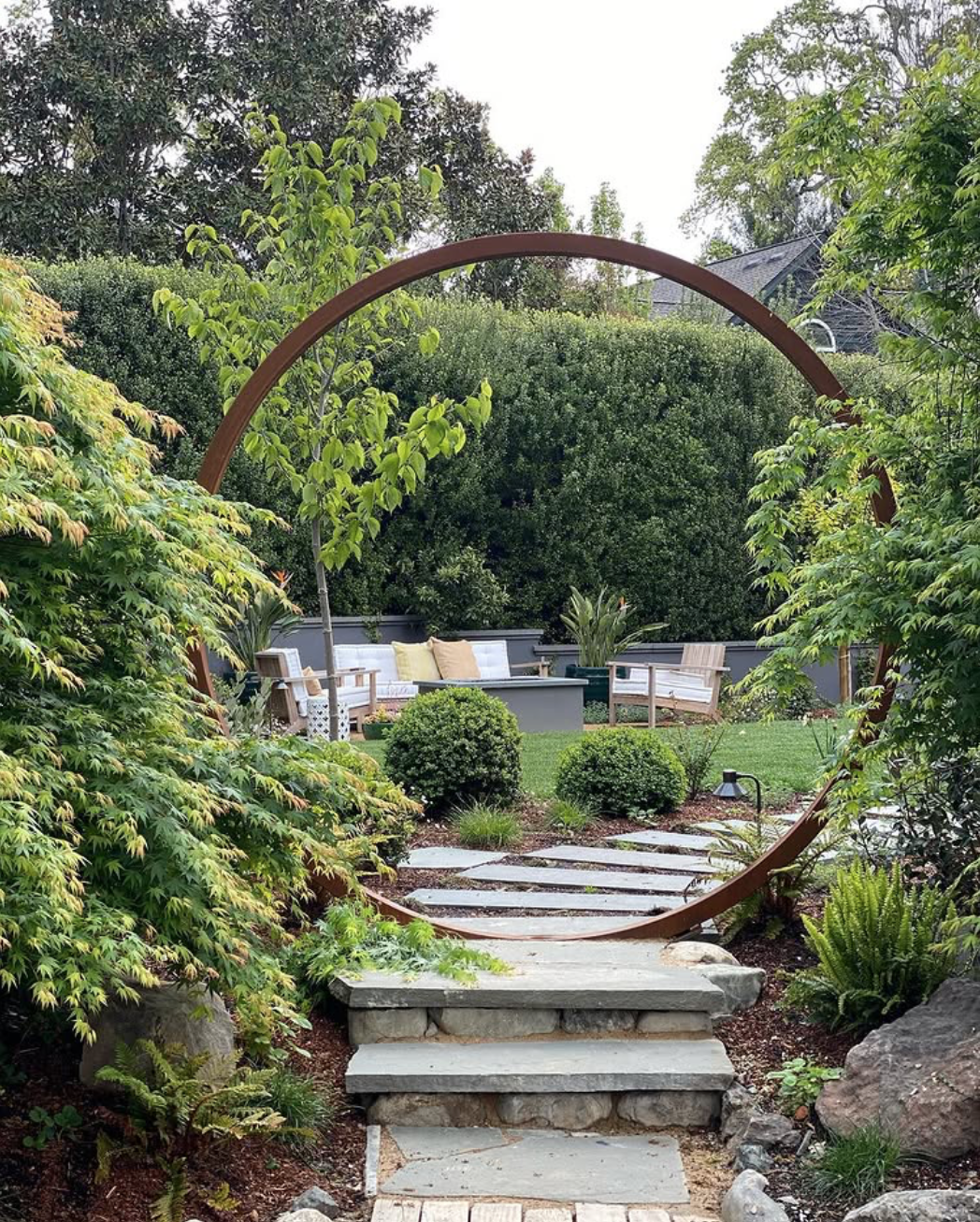 Corten steel Moongate