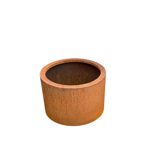 Classic steel cylinder planter suited to small gardens and balconies