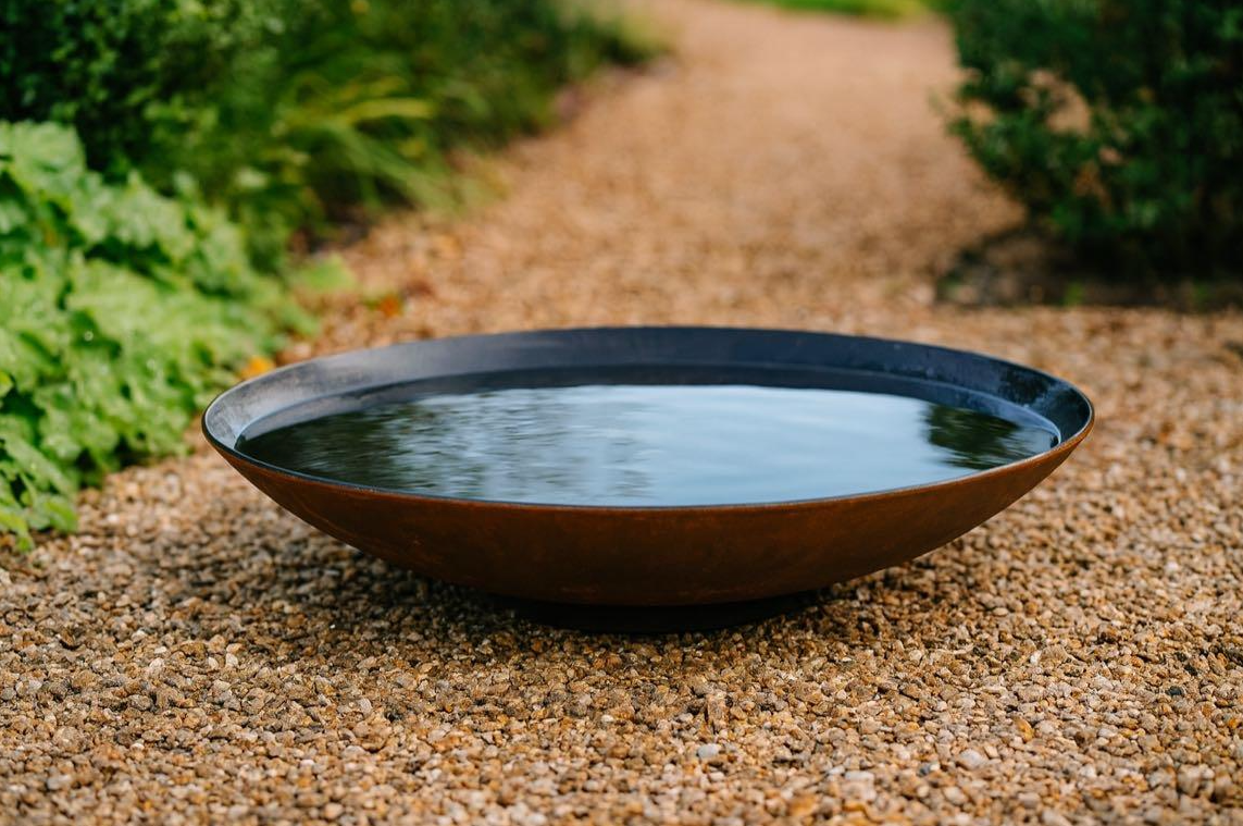 Corten Steel Lined Curved Water Bowl | Made in Britain | 6 sizes