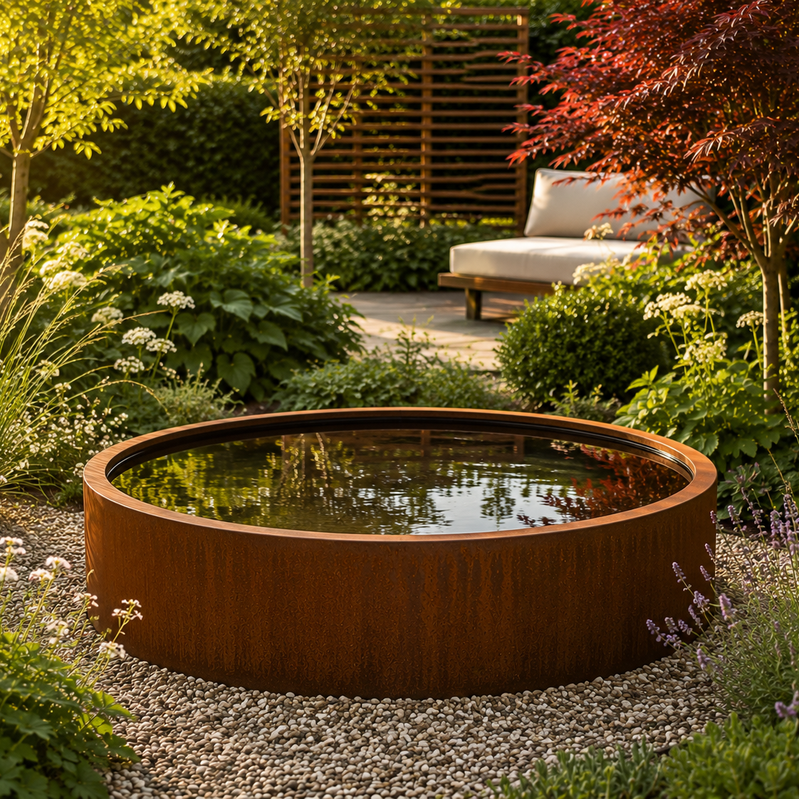 Corten Steel Round Ponds | Made in Britain | 4 sizes