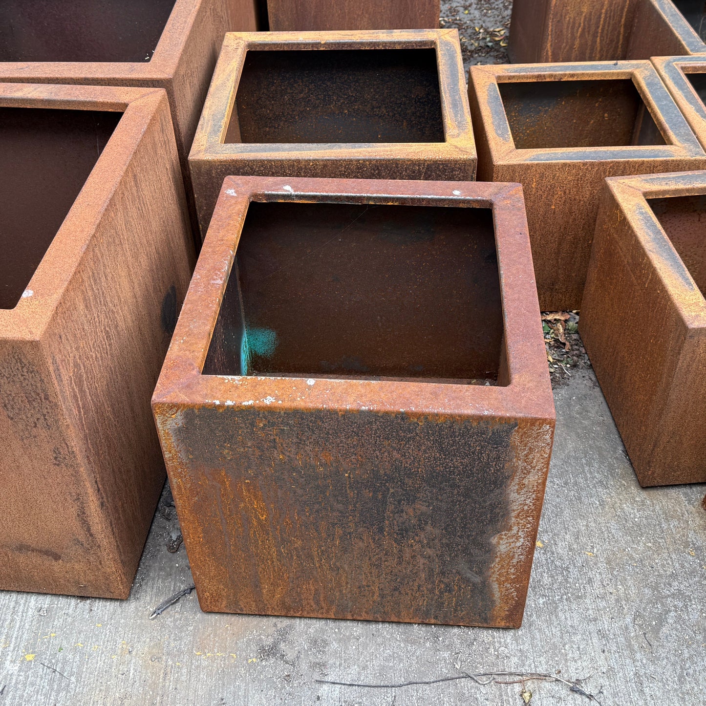 Corten Steel Cube Planters