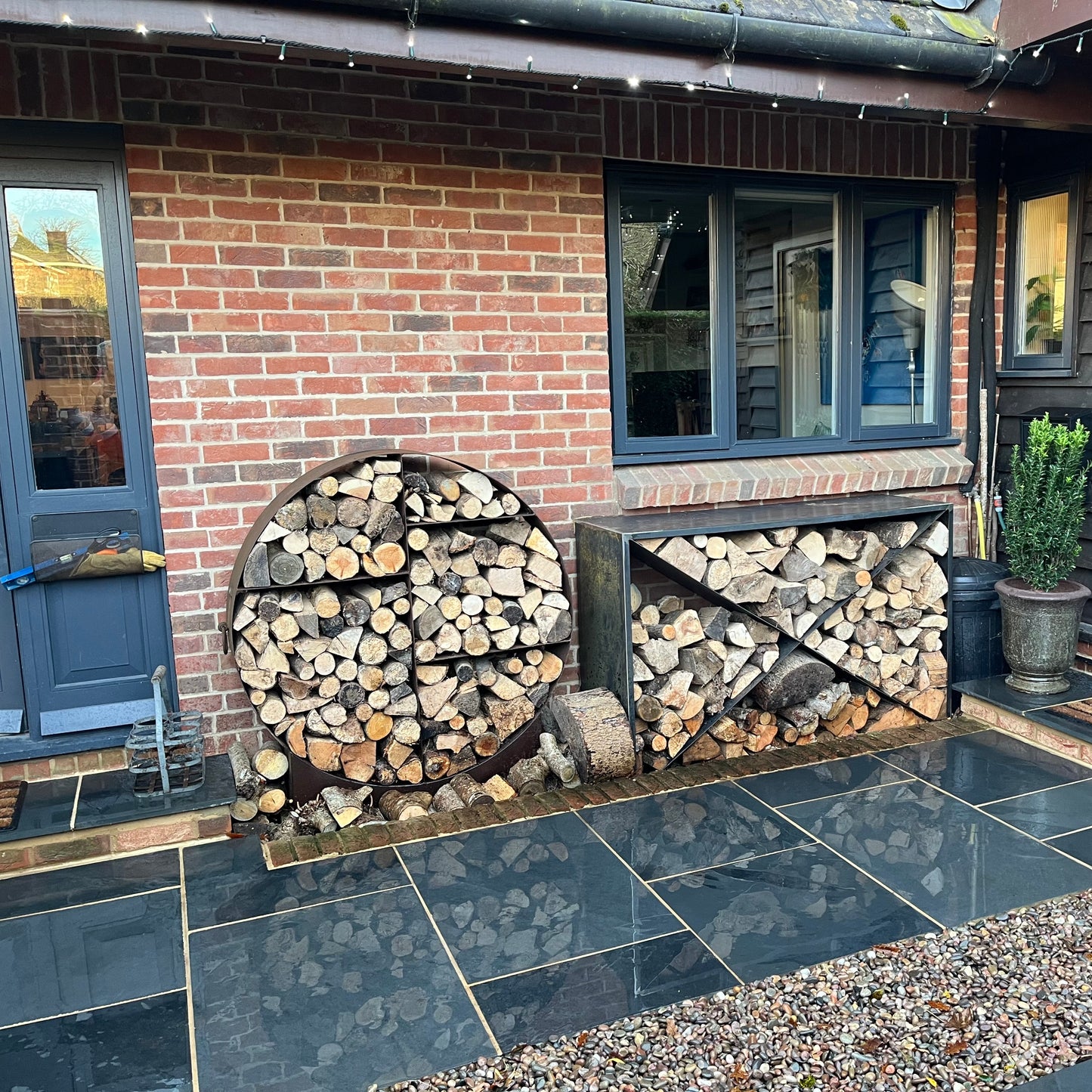 Corten Steel Tall Log Store