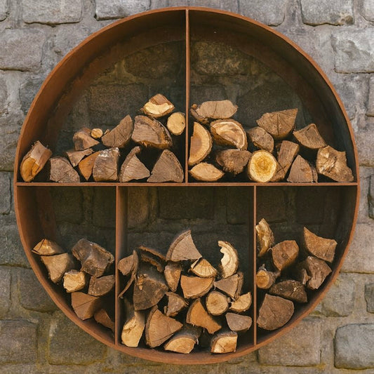 Corten Steel Round Log Store