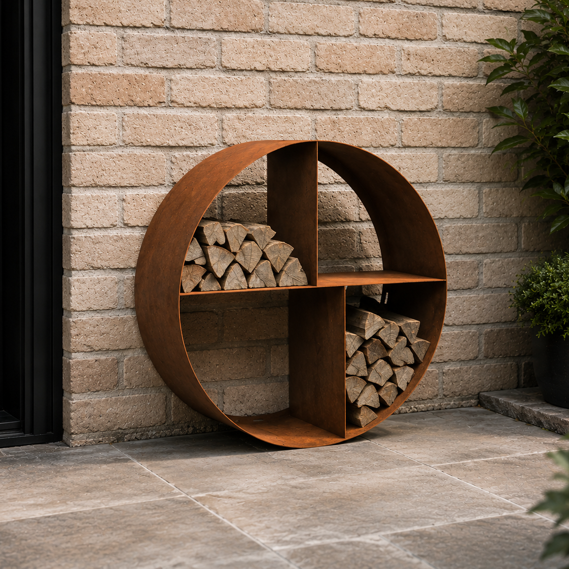 Corten Steel Round Log Store | Made in Britain | 2 sizes